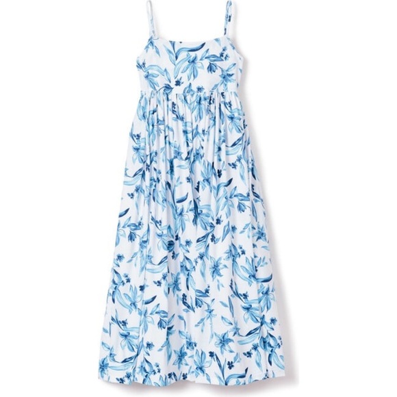 Petite Plume Sounds of Santorini Pima Cotton Floral Lounge Dress Size Medium NWT - Picture 1 of 5